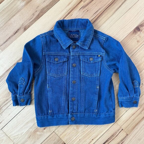 LUCKY BRAND Snap Front Classic Denim JEAN JACKET Boy Or Girl  Size 3T - Picture 1 of 4